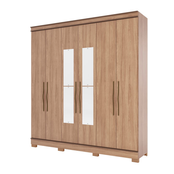 ROPERO MULTIUSO 1 PUERTA CON ESPEJO TONO MADERA - Rasil